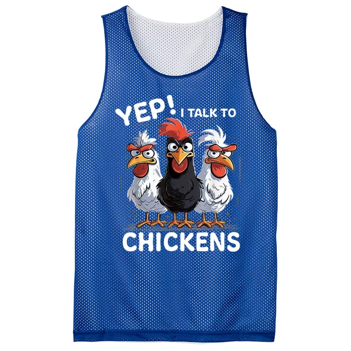 Yep I Talk To Chickens Funny Cute Mesh Reversible Basketball Jersey Tank