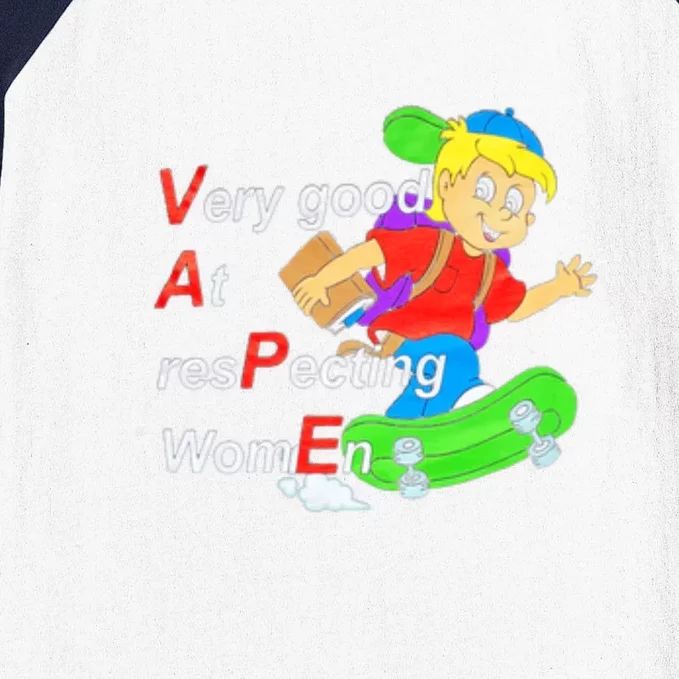 Yeah I Vape Very Good At Respecting Women Funny Baseball Sleeve Shirt