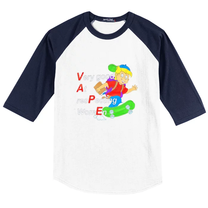 Yeah I Vape Very Good At Respecting Women Funny Baseball Sleeve Shirt