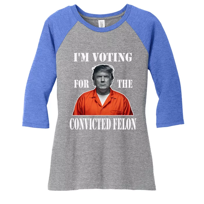 Yes IM Voting Convicted Felon 2024 Women's Tri-Blend 3/4-Sleeve Raglan Shirt