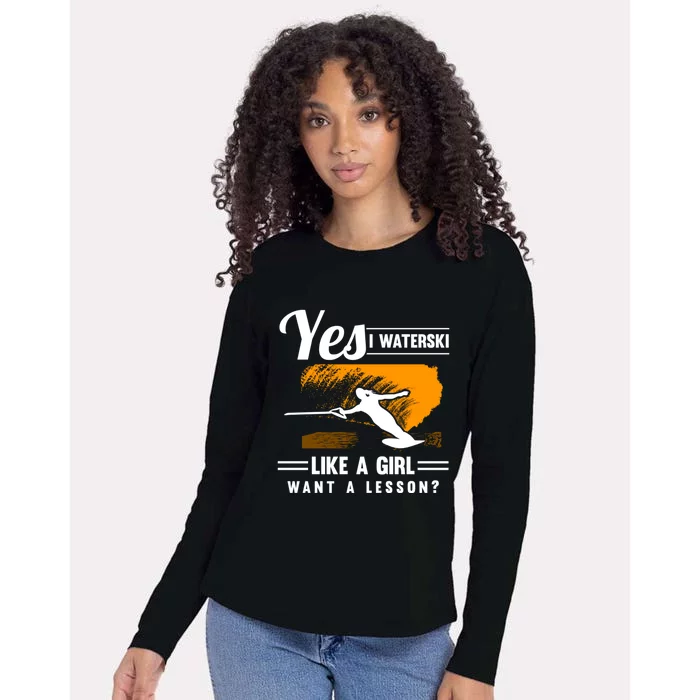 Yes I Waterski Like A Athletes Water Skiing Ski Lover Gift Womens Cotton Relaxed Long Sleeve T-Shirt