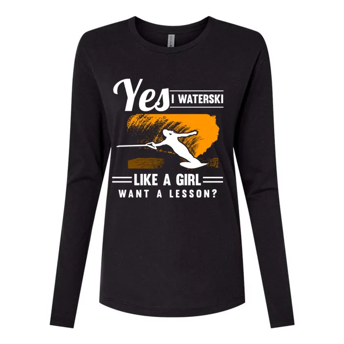 Yes I Waterski Like A Athletes Water Skiing Ski Lover Gift Womens Cotton Relaxed Long Sleeve T-Shirt