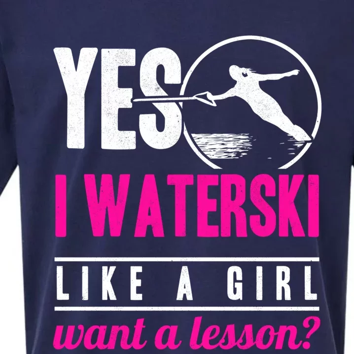 Yes I Waterski Like A Want A Lesson Water Skiing Gift Sueded Cloud Jersey T-Shirt