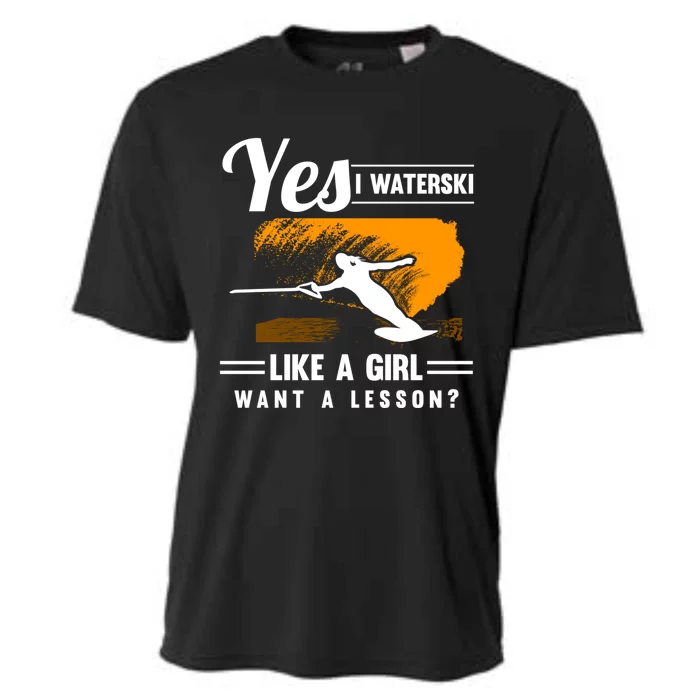 Yes I Waterski Like A Athletes Water Skiing Ski Lover Gift Cooling Performance Crew T-Shirt