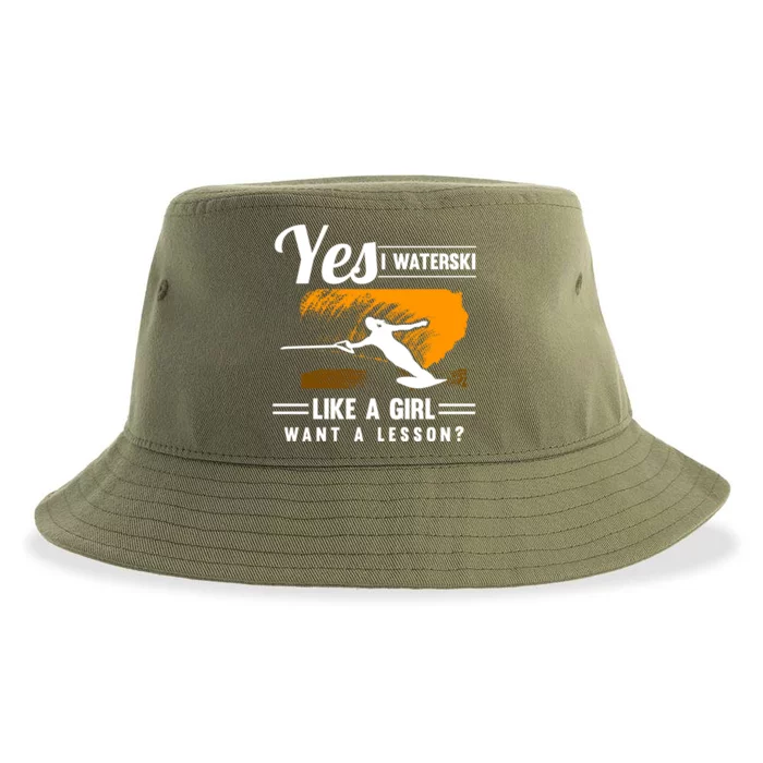 Yes I Waterski Like A Athletes Water Skiing Ski Lover Gift Sustainable Bucket Hat