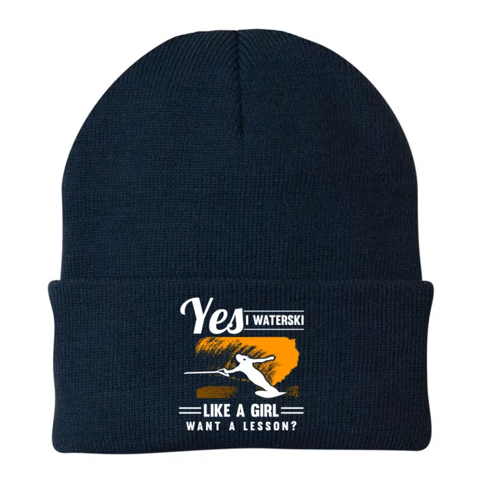 Yes I Waterski Like A Athletes Water Skiing Ski Lover Gift Knit Cap Winter Beanie