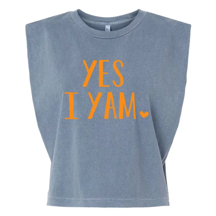 Yes I Yam Funny Thanksgiving Halloween Matching Couple Garment-Dyed Women's Muscle Tee