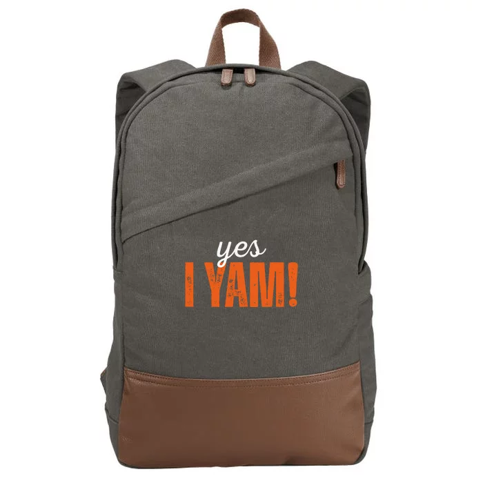 Yes I Yam Thanksgiving Matching Couple She's My Sweet Potato Cotton Canvas Backpack