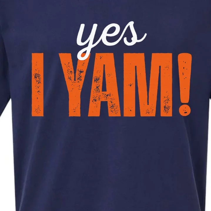 Yes I Yam Thanksgiving Matching Couple She's My Sweet Potato Sueded Cloud Jersey T-Shirt