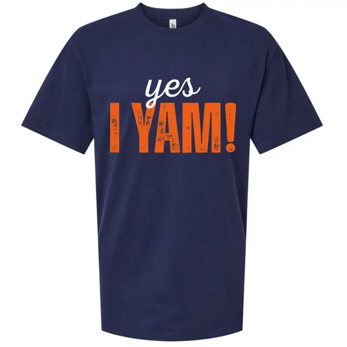 Yes I Yam Thanksgiving Matching Couple She's My Sweet Potato Sueded Cloud Jersey T-Shirt