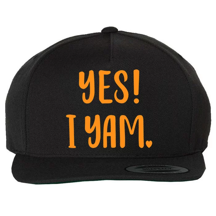 Yes I Yam My Sweet Potato For Matching Couple Thanksgiving Wool Snapback Cap