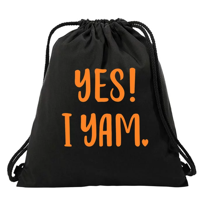 Yes I Yam My Sweet Potato For Matching Couple Thanksgiving Drawstring Bag