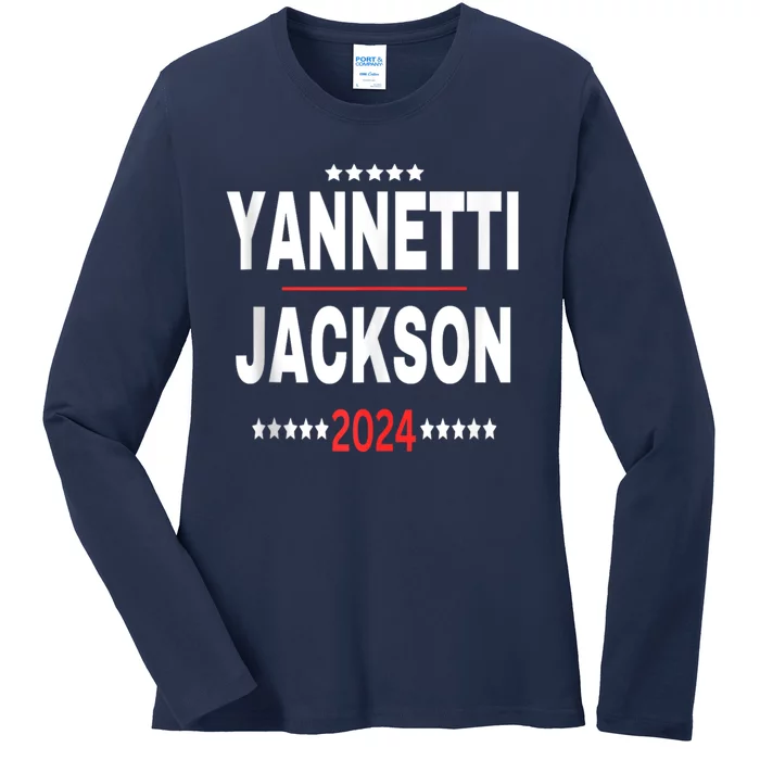 Yannetti Jackson 2024 Vote For Your Favorite Defense Team Ladies Long Sleeve Shirt