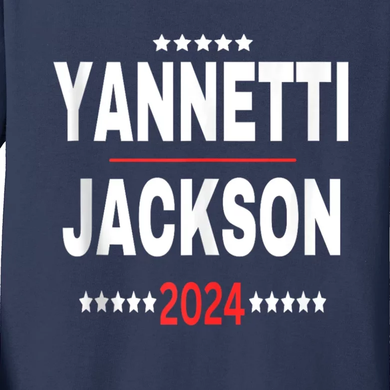 Yannetti Jackson 2024 Vote For Your Favorite Defense Team Kids Long Sleeve Shirt