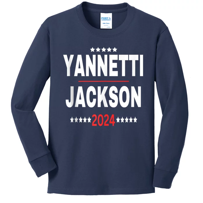 Yannetti Jackson 2024 Vote For Your Favorite Defense Team Kids Long Sleeve Shirt