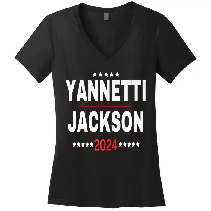 Yannetti Jackson 2024 Vote For Your Favorite Defense Team Women's V-Neck T-Shirt