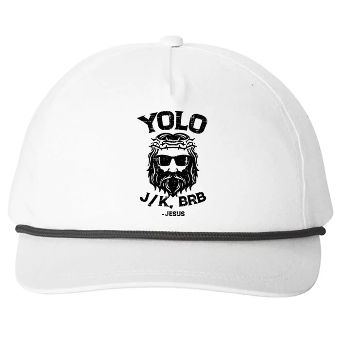 Yolo Jk Brb Jesus Funny Easter Day Ressurection Christians Snapback Five-Panel Rope Hat