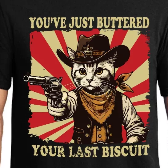 Youve Just Buttered Your Last Biscuit Western Cat Cowboy Pajama Set