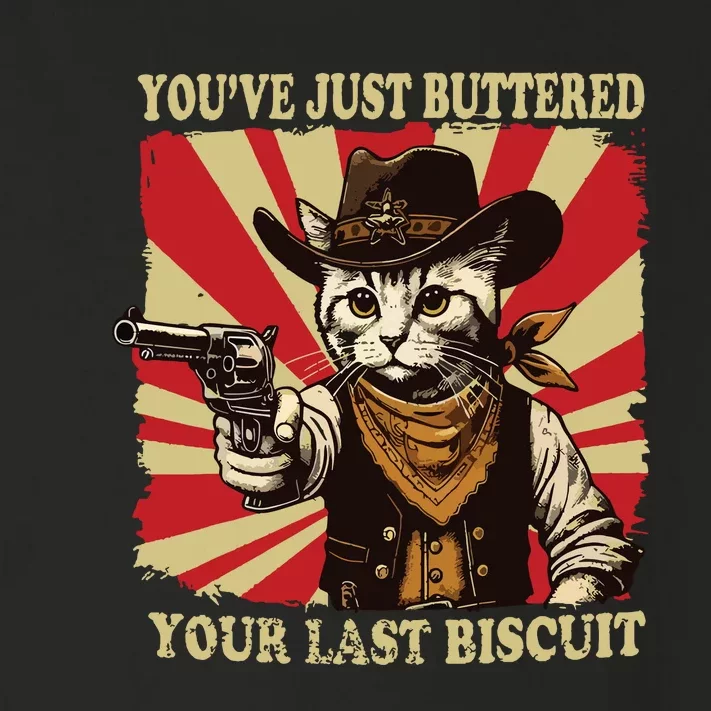 Youve Just Buttered Your Last Biscuit Western Cat Cowboy Toddler Long Sleeve Shirt