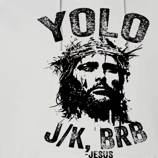 Yolo Jk Brb Jesus Funny Resurrection Christians Easter Day Performance Fleece Hoodie