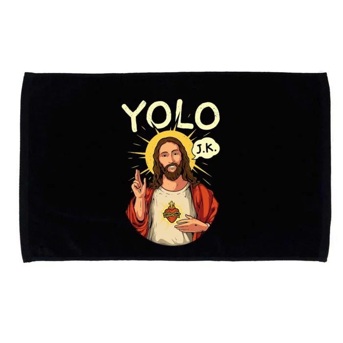 Yolo Jk Brb Jesus Funny Easter Day Ressurection Christians Microfiber Hand Towel