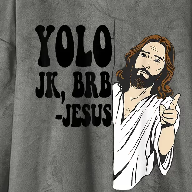 Yolo Jk Brb Jesus Funny Resurrection Christians Easter Day Hooded Wearable Blanket