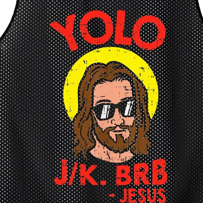 Yolo Jk Brb Jesus Funny Easter Day Ressurection Christians Mesh Reversible Basketball Jersey Tank