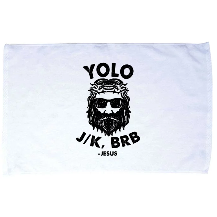 Yolo JK BRB Jesus Resurrection Funny Christian Microfiber Hand Towel