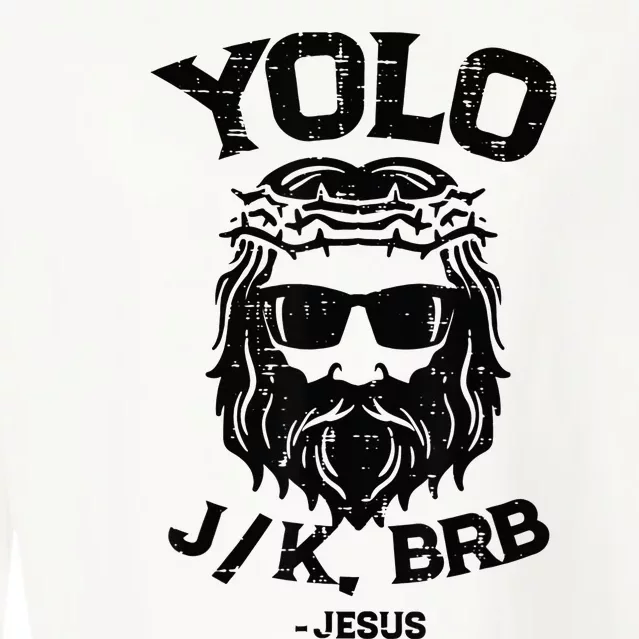 Yolo Jk Brb Jesus happy Easter Day Ressurection Cropped Pullover Crew