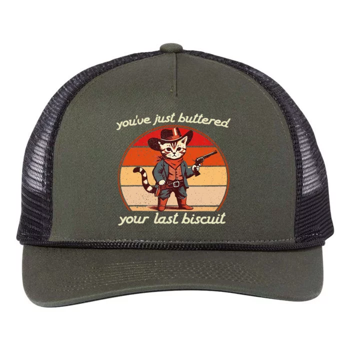 YouVe Just Buttered Your Last Biscuit Western Cat Cowboy Retro Rope Trucker Hat Cap