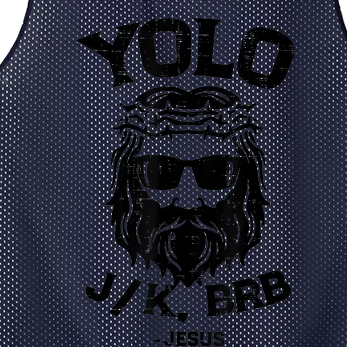 Yolo Jk Brb Jesus Funny Easter Day Ressurection Christians Mesh Reversible Basketball Jersey Tank