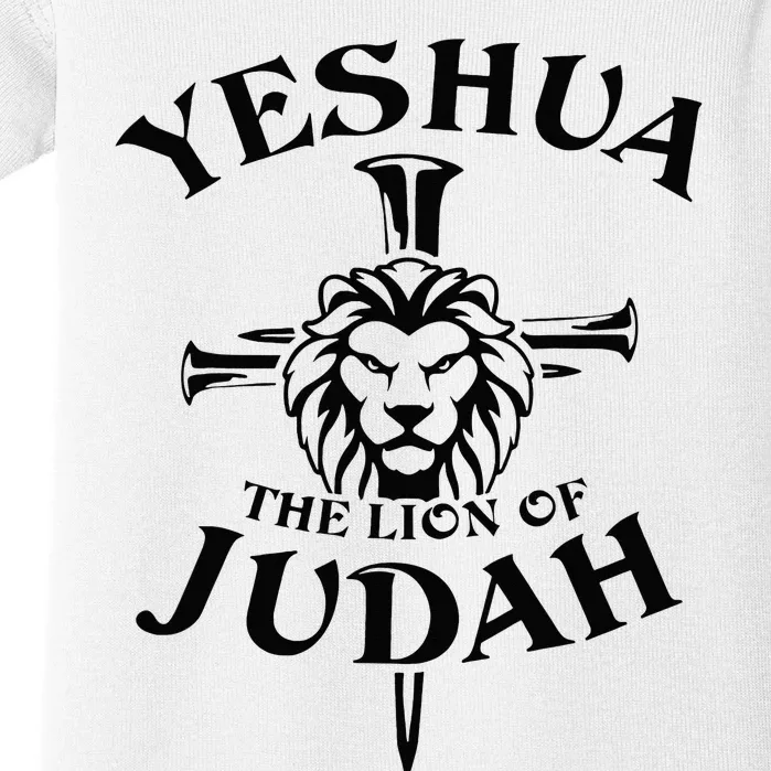 Yeshua Jesus Cross Lion Of Judah Christian Faith Religious Baby Bodysuit