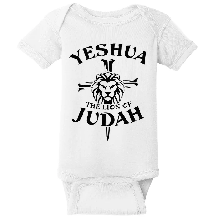 Yeshua Jesus Cross Lion Of Judah Christian Faith Religious Baby Bodysuit