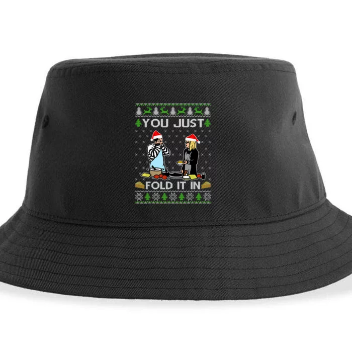 You Just Fold It In Fold In The Cheese Ugly Christmas Sustainable Bucket Hat