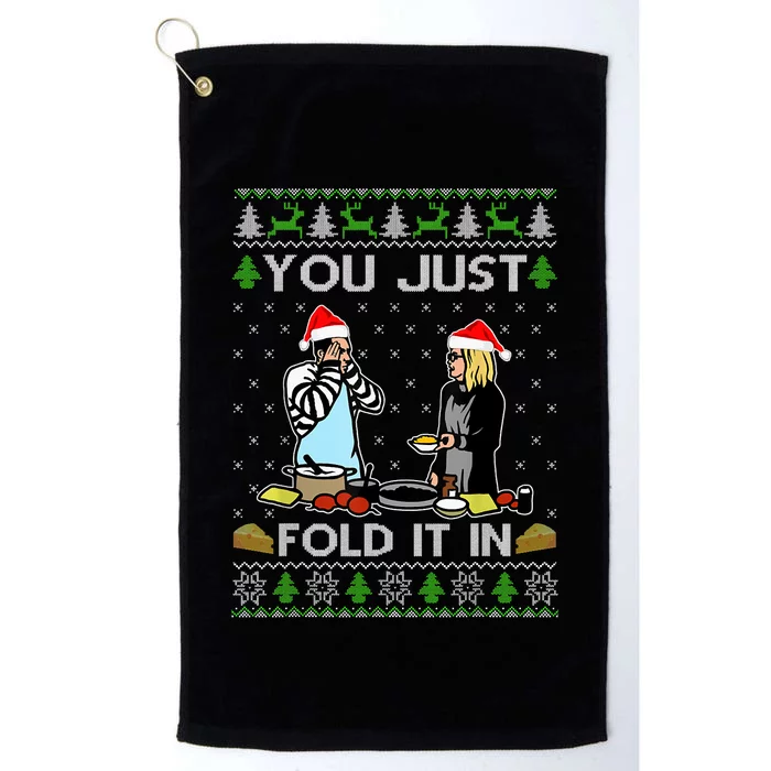 You Just Fold It In Fold In The Cheese Ugly Christmas Platinum Collection Golf Towel