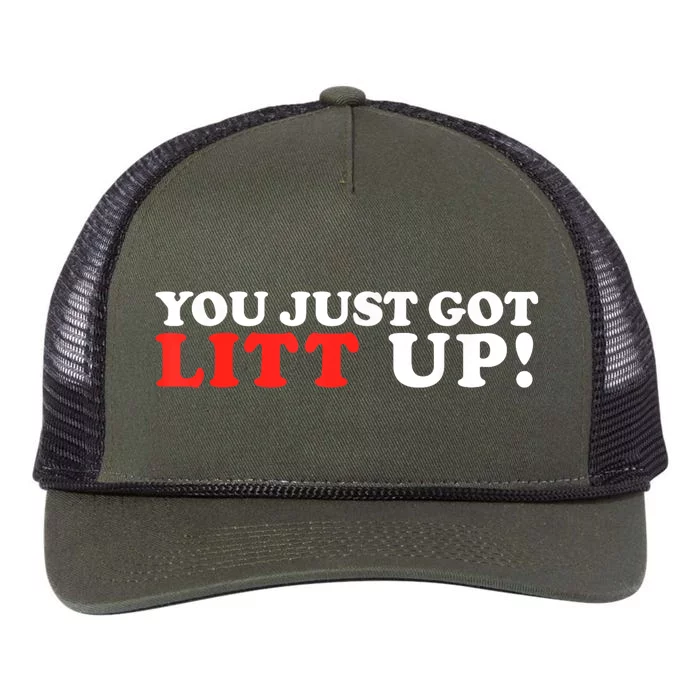 You Just Got Litt Up Funny Retro Rope Trucker Hat Cap