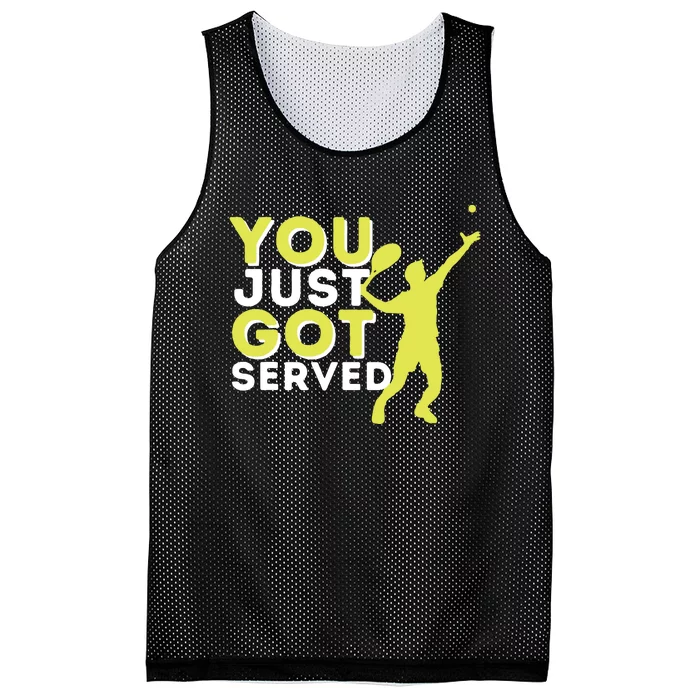 You Just Got Served Funny Tennis Player Tennis Coach Mesh Reversible Basketball Jersey Tank