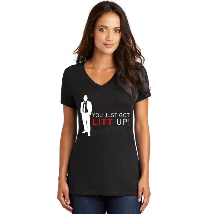 You Just Got Litt Up Litt Up Your Style With Litt Up Women's V-Neck T-Shirt