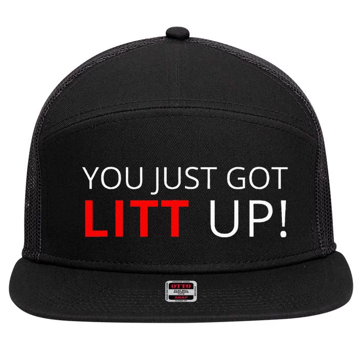 You Just Got Litt Up Cool 7 Panel Mesh Trucker Snapback Hat