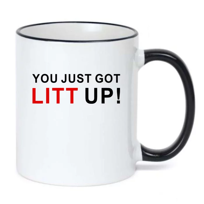 You Just Got Litt Up Funny TV Show Quote Black Color Changing Mug