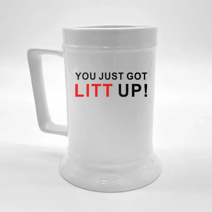 You Just Got Litt Up Funny TV Show Quote Front & Back Beer Stein