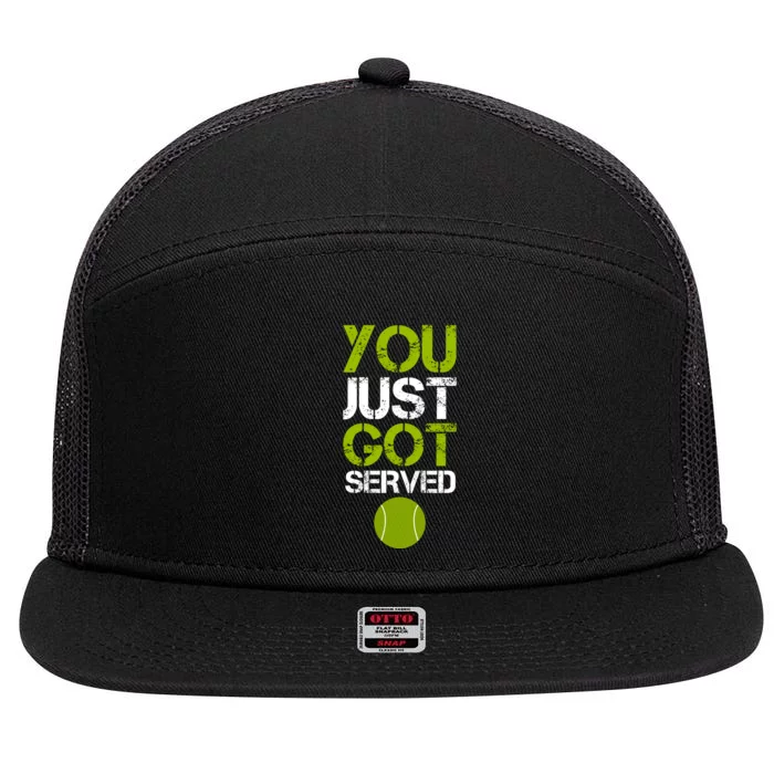 You Just Got Served Tennis Player 7 Panel Mesh Trucker Snapback Hat