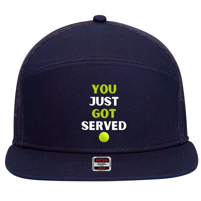 You Just Got Served Tennis 7 Panel Mesh Trucker Snapback Hat