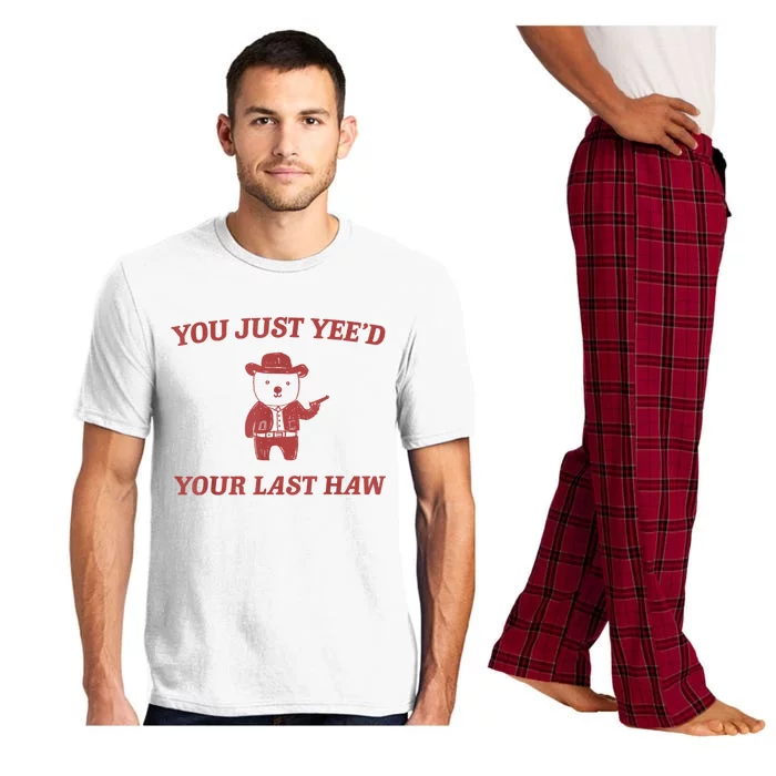 You Just Yeed Your Last Haw Funny Bear Cowboy Meme Pajama Set