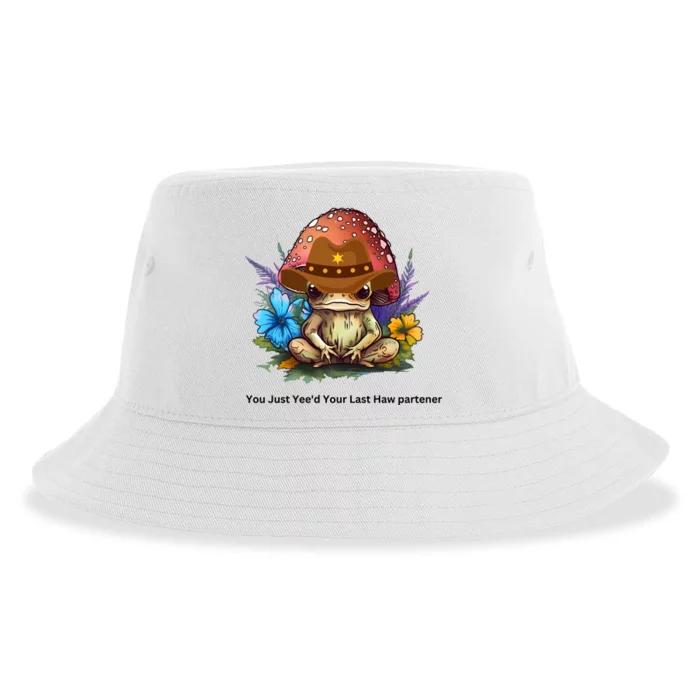 You Just Yeed Your Last Haw Partner. Cowboy Frog Meme Gift Idea. Sustainable Bucket Hat