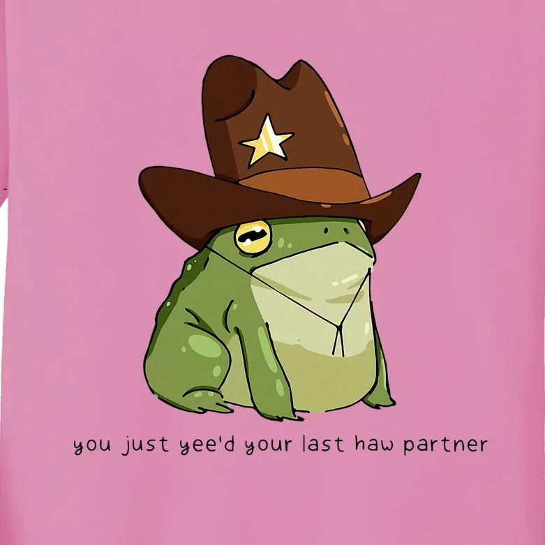 You Just Yeed Your Last Haw Partner Cowboy Frog Kids Long Sleeve Shirt