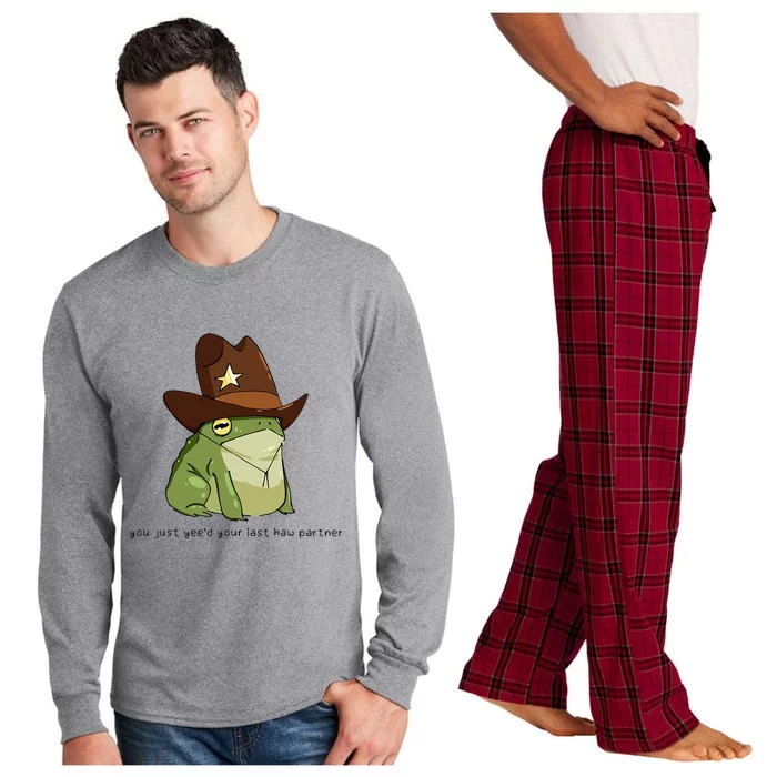 You Just Yeed Your Last Haw Partner Cowboy Frog Long Sleeve Pajama Set