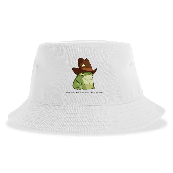 You Just Yeed Your Last Haw Partner Cowboy Frog Sustainable Bucket Hat