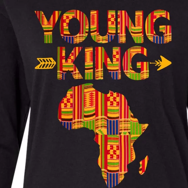 Young King African American Black History Juneteenth Melanin Gift Womens Cotton Relaxed Long Sleeve T-Shirt