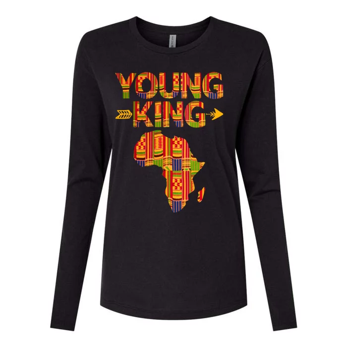 Young King African American Black History Juneteenth Melanin Gift Womens Cotton Relaxed Long Sleeve T-Shirt